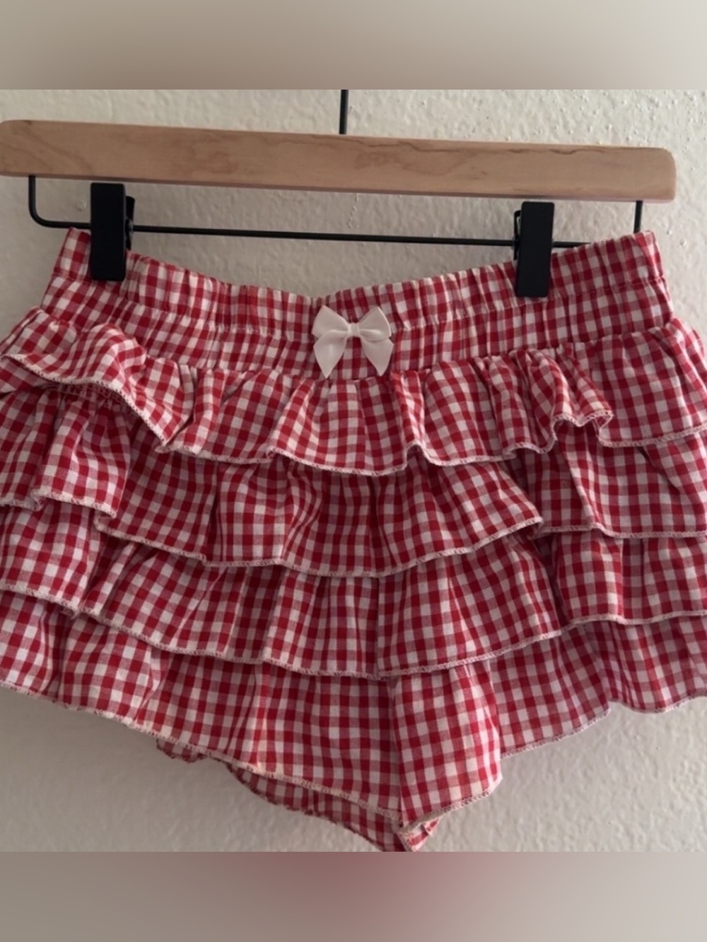 Gingham Ruffle Shorts - Picture 2 of 2